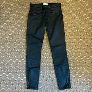 Current/Elliott Soho Zip Stiletto Skinny in Black Coated